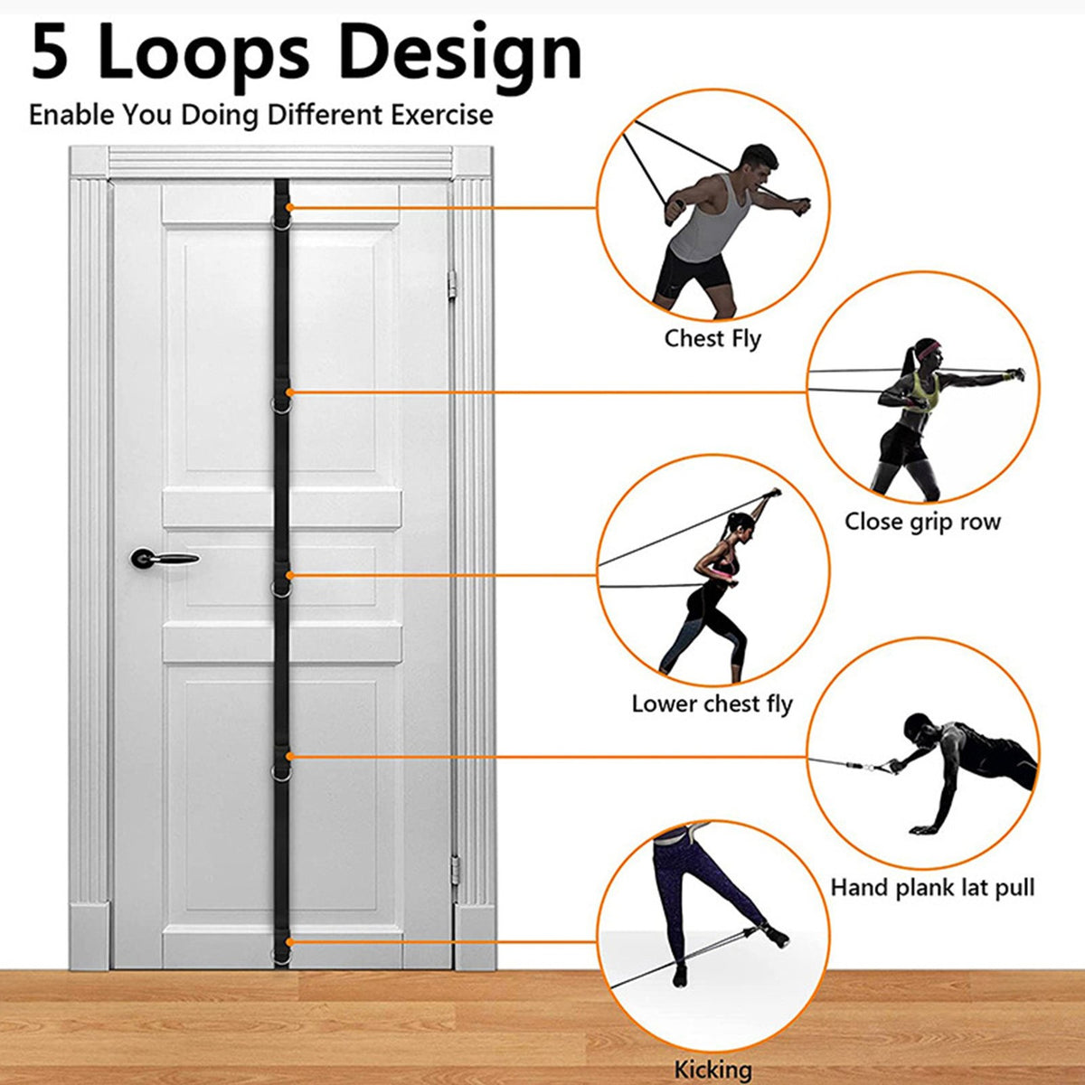 Multi-Point Door Anchor Strap for Resistance Bands – Gym Equipment for Exercises