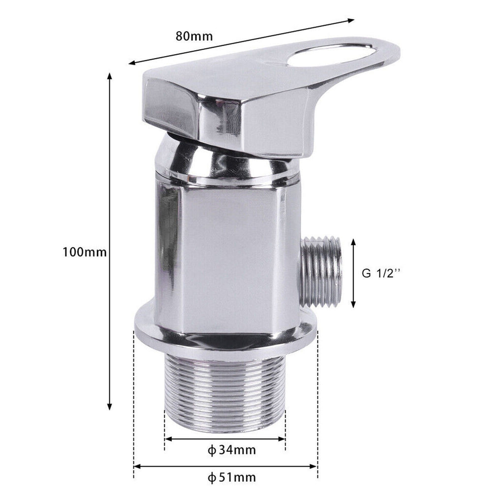 Chrome Caravan Shower Mixer Tap Outlet 1/2" with 800mm Push Fit Tails Campervan