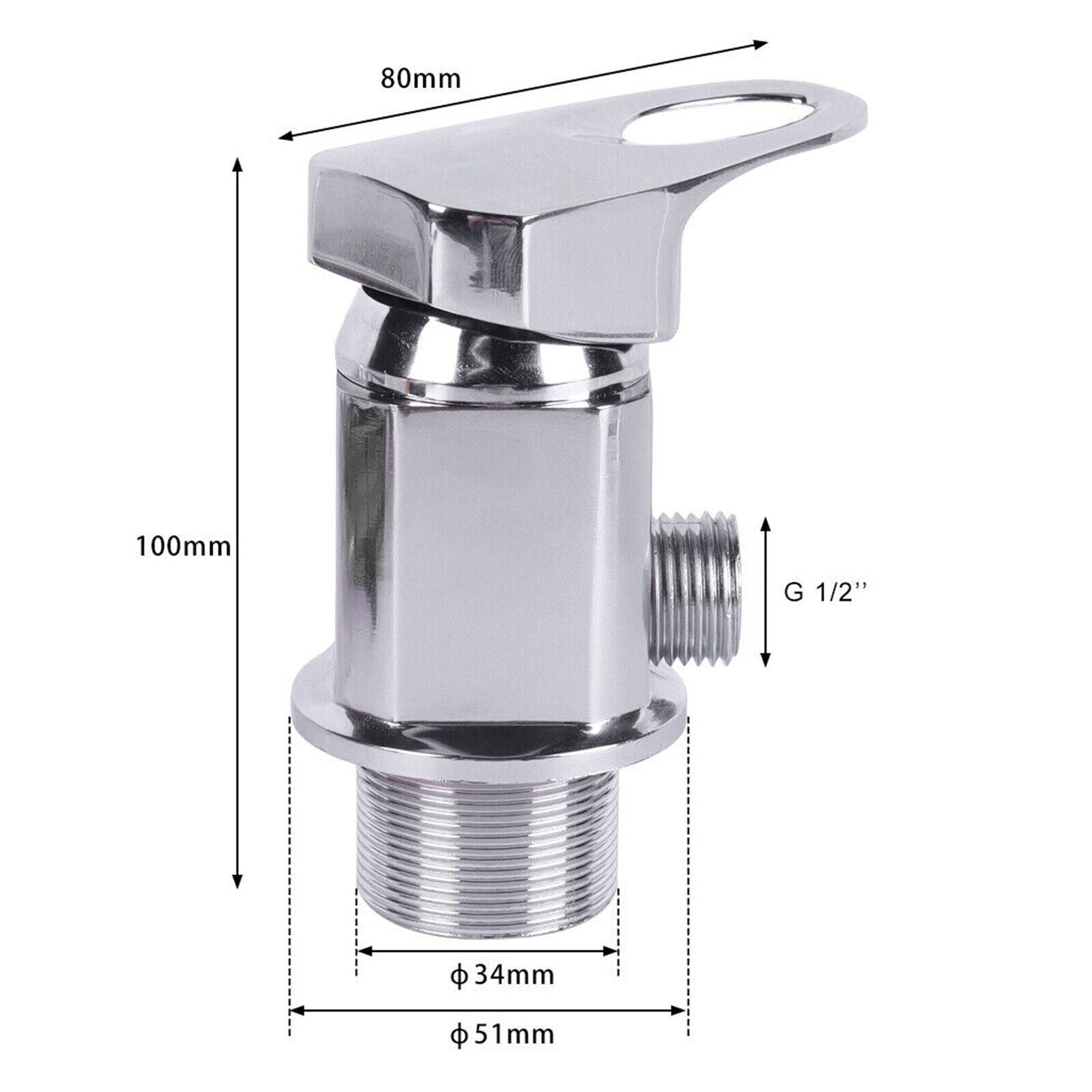 Chrome Caravan Shower Mixer Tap Outlet 1/2" with 800mm Push Fit Tails Campervan