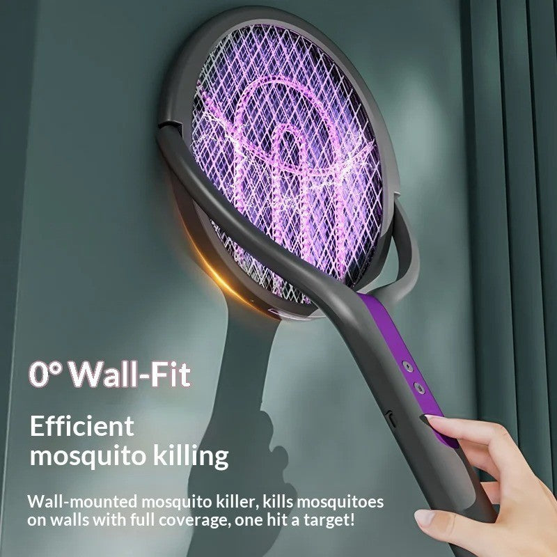 Electric Fly Swatter Bug Racket Rechargeable Bug Zapper - Telescopic Extension