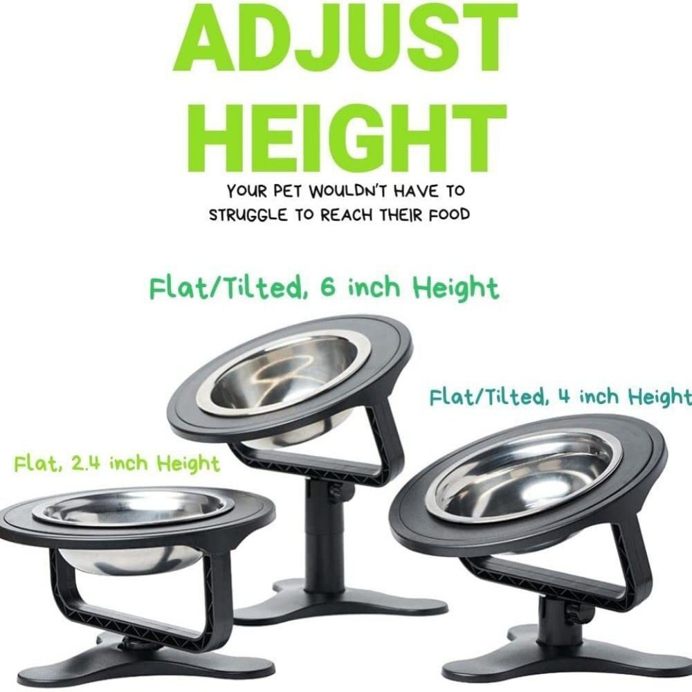 Elevated Dogs Bowl Large Size Height Adjustable Non-Slip Raised Metal Stands UK