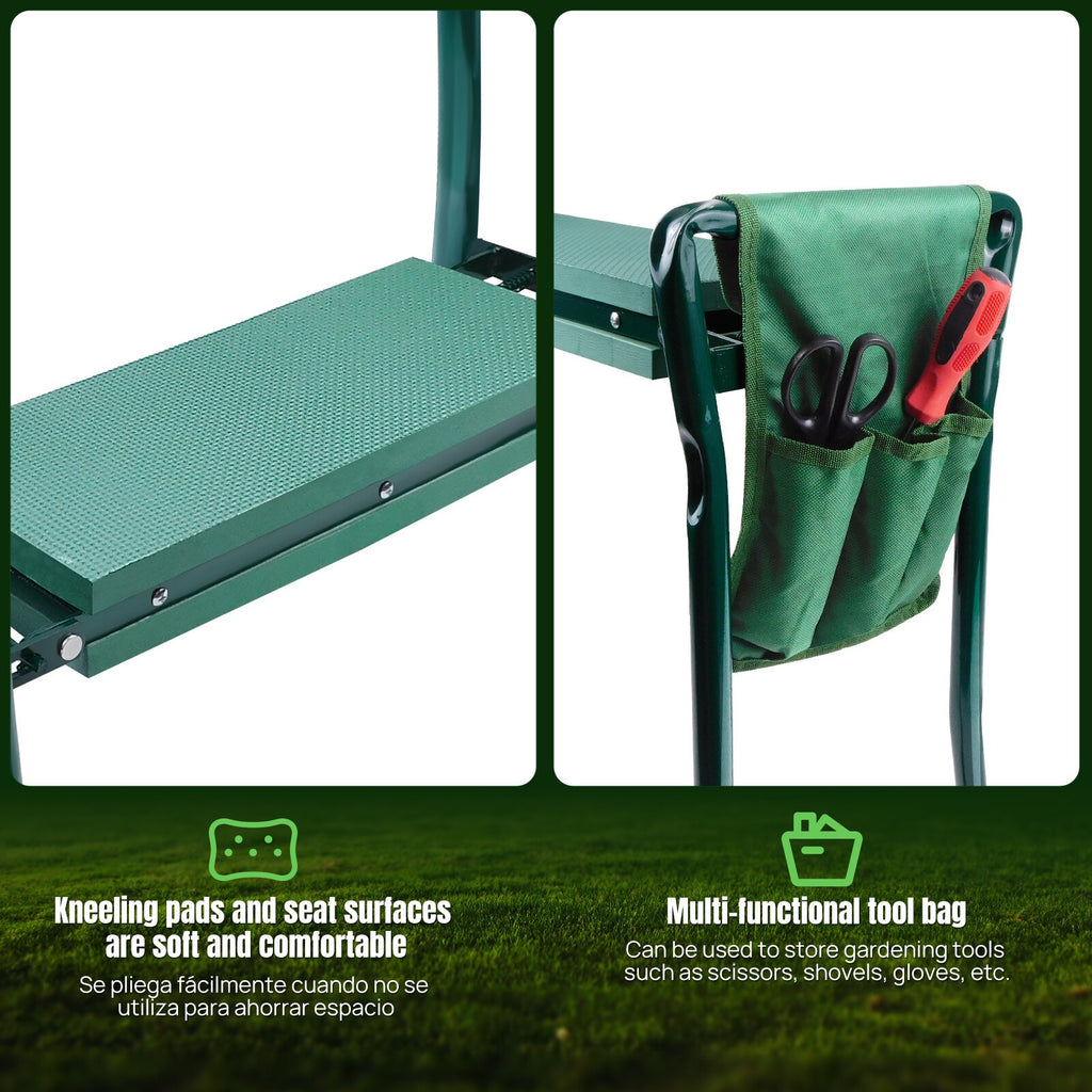Portable Garden Kneeler Foam Kneeling Stool Tool Bag Padded Seat Seat Pad
