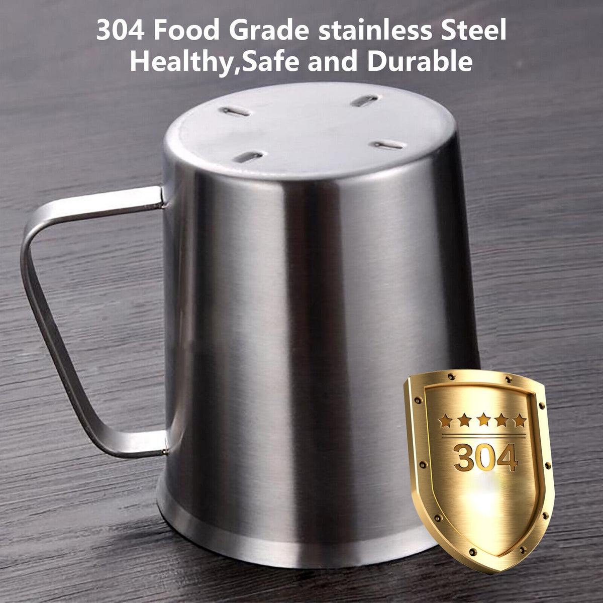 304 Stainless Steel Measuring Cup Jug Mug Cafe Home Kitchen Lab 0.5-2 Litre