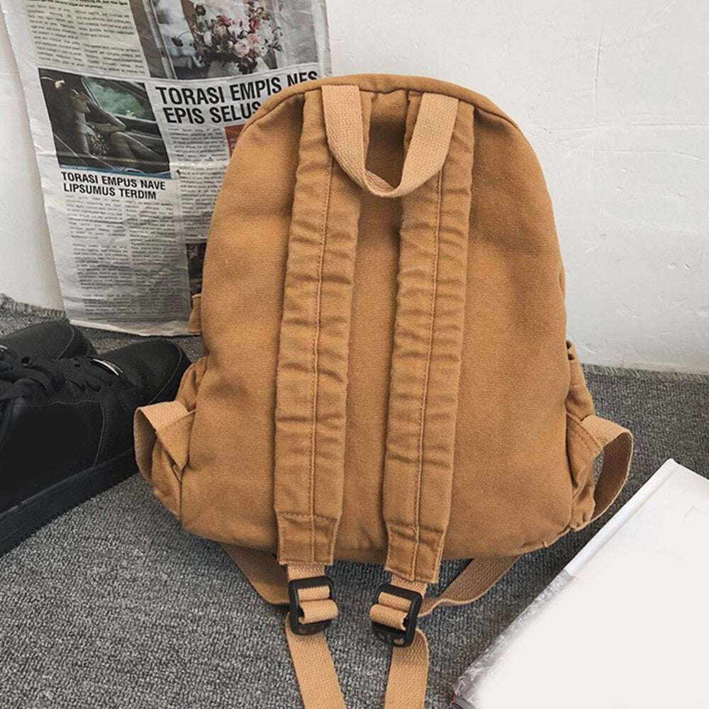 Boys Girls Retro Backpack Rucksack School College Travel Laptop Canvas Bag UK