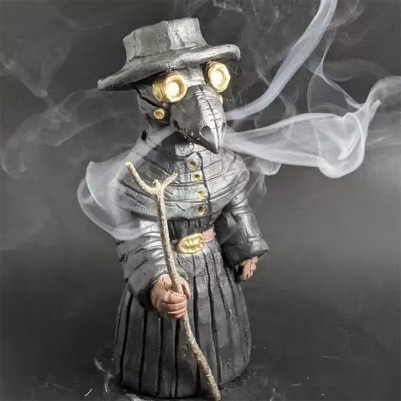 Plague Doctor Incense Burner Halloween Ornament Mr. Mini Crow Statue Home Decor