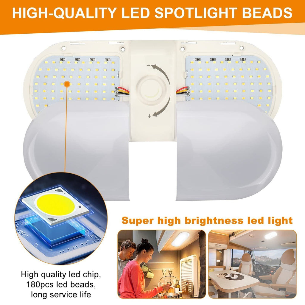 For RV truck12V dimmable ceiling light with switch caravan Motorhome lamps LED