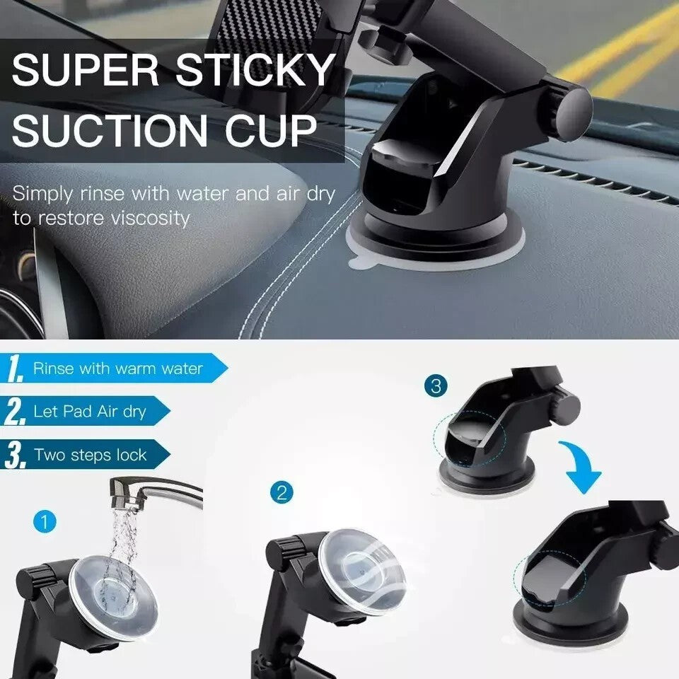 Car Phone Holder Mount for Mobile Phone iPhone 16 17 Suction Dashboard Universal