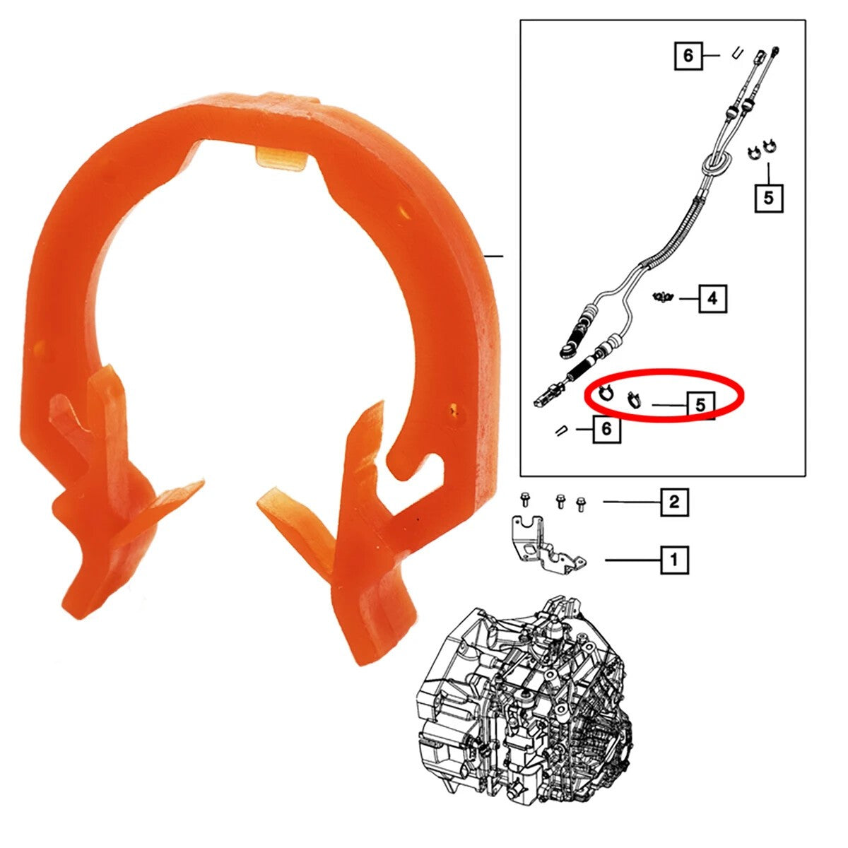 Gearshift Cable Retainer Clips For Chevrolet Spark 1.2 Shift Lever End Bushing