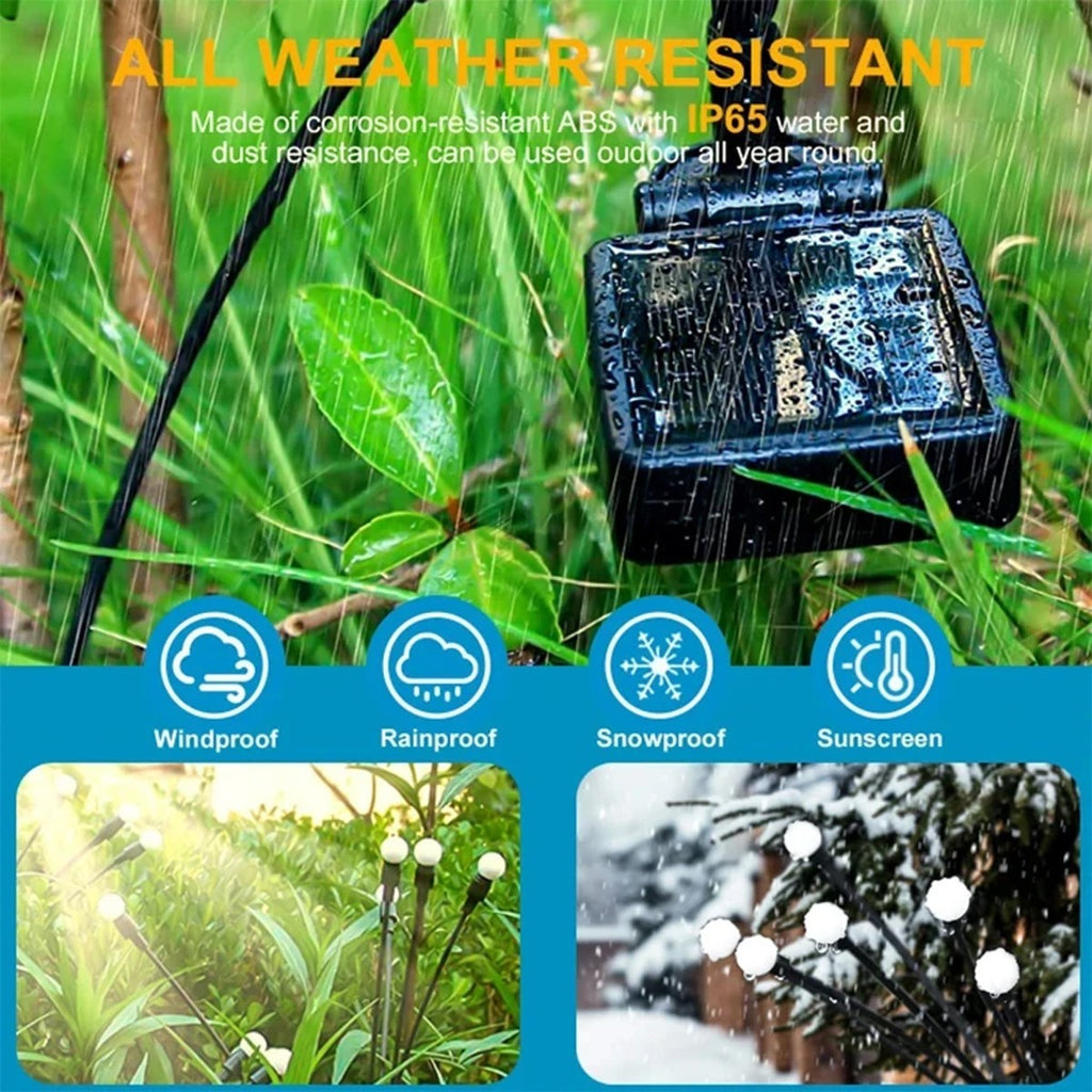 2 Pack Swaying 10 LED Solar Powered Garden Lights Outdoor Firefly Patio Lamp