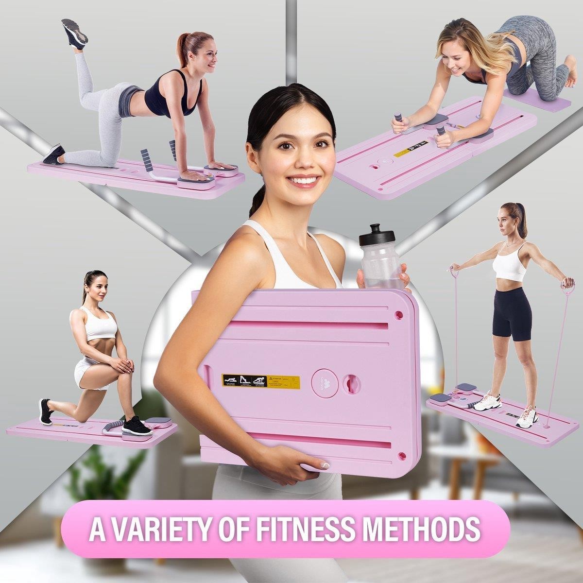 Multifunctional Fitness Board Pilates Reformer Set Home Gym Exercise Workouts UK