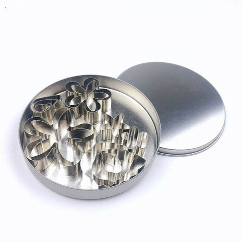 12Pcs Round Biscuit Cookie Cutters Cake Mould Sugarpaste Decorating Pastry LT