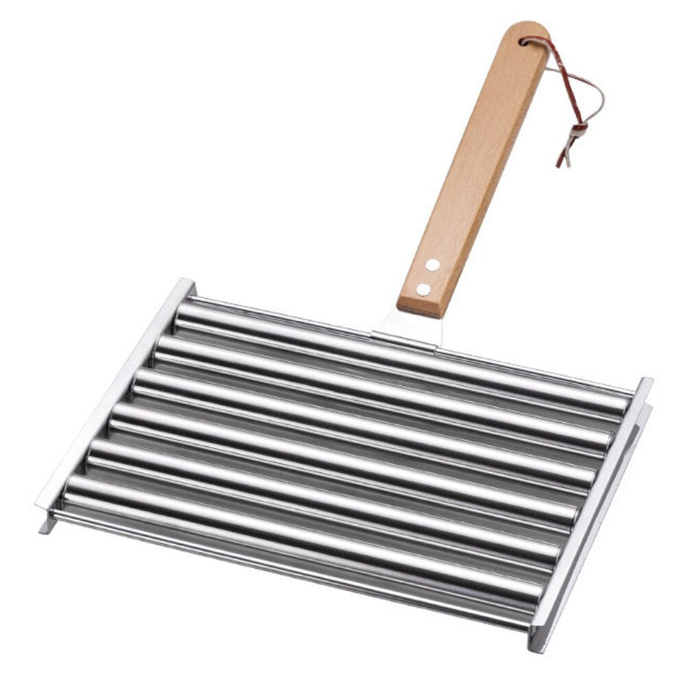 BBQ Sausage Roller Rack Hot Dog Roller Grill Stainless Steel Sausage Griller UK