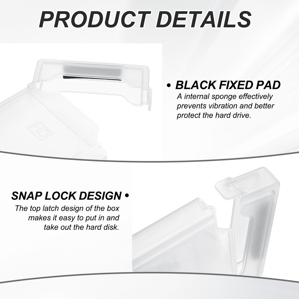 11*7.6cm Hard Drive Disk Case, 5Pcs Plastic Hard Disk Storage Case, White