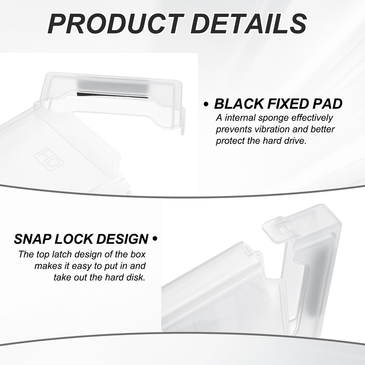 11*7.6cm Hard Drive Disk Case, 5Pcs Plastic Hard Disk Storage Case, White