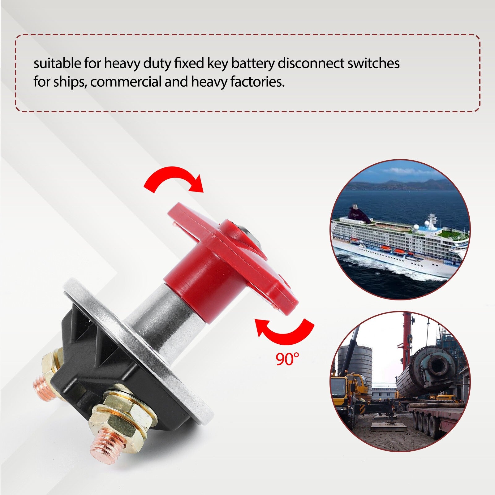 Fixed Key Battery Isolator Cut Off Car Kill Switch 1500 Amp 12v/24v Heavy Duty