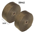 Titanium Gold Heat Wrap Tape 2 Rolls 10M Manifold Downpipe Exhaust With 20 Ties