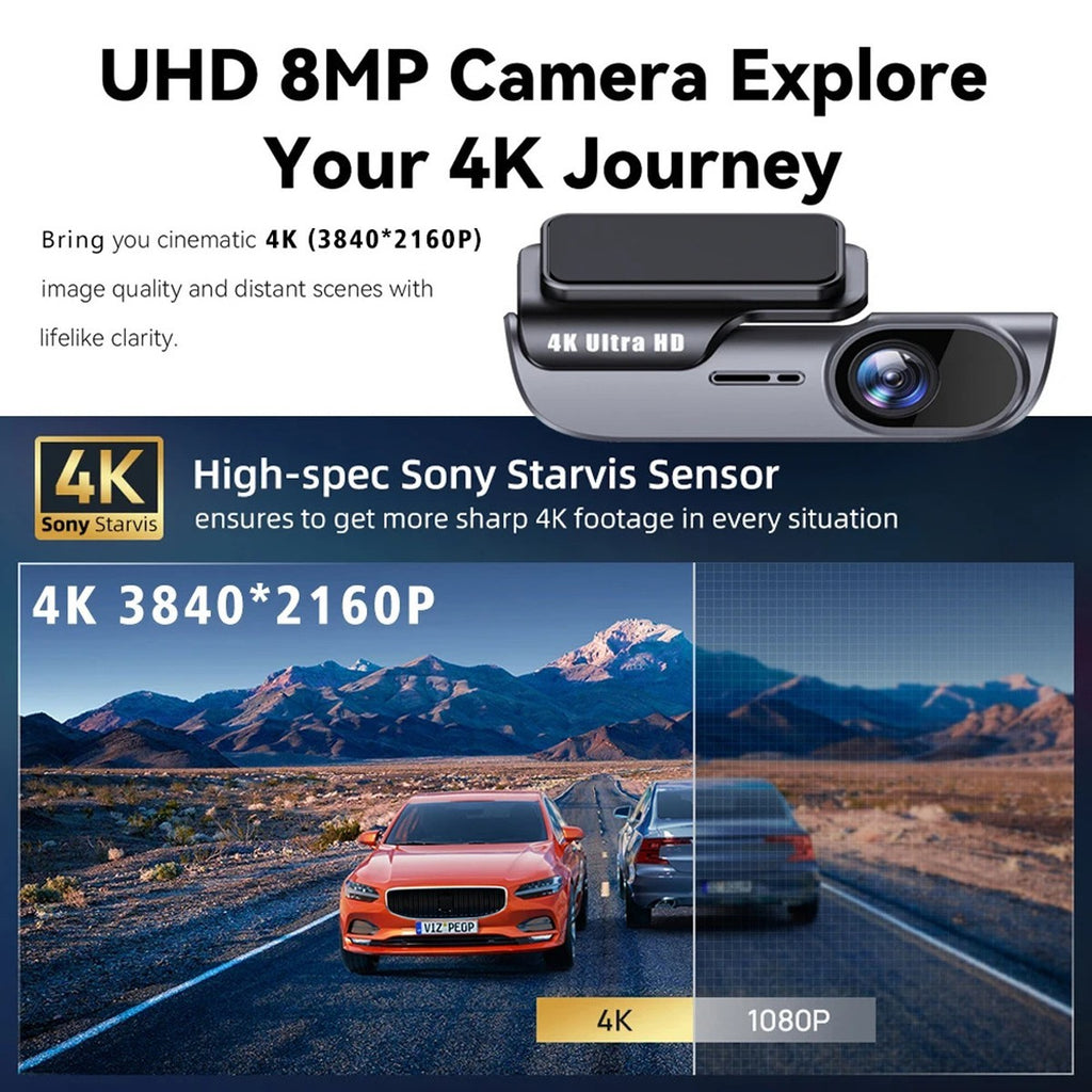 GPS HD 4K Dash Cam Wireless WiFi Front Car DVR Camera Video Recorder G-Sensor-UK