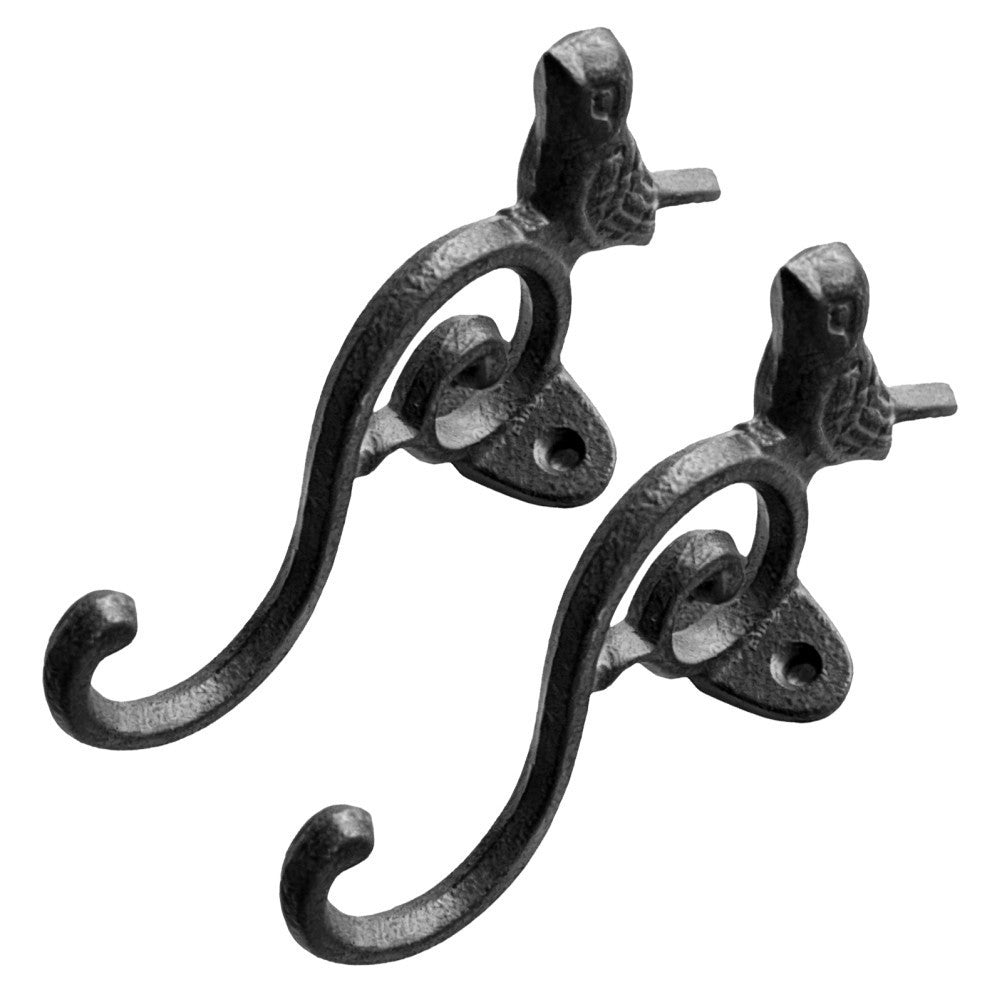 2 Pcs Wall Hooks Decorative Rustic Cast Iron Hanger Mounted Hangers.*