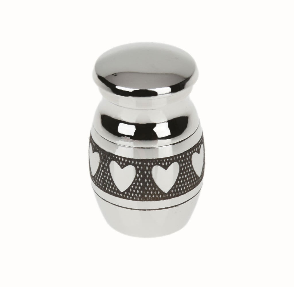 Silver Cremation Urn for Human Ashes Adult Funeral Urn Handcrafted Container