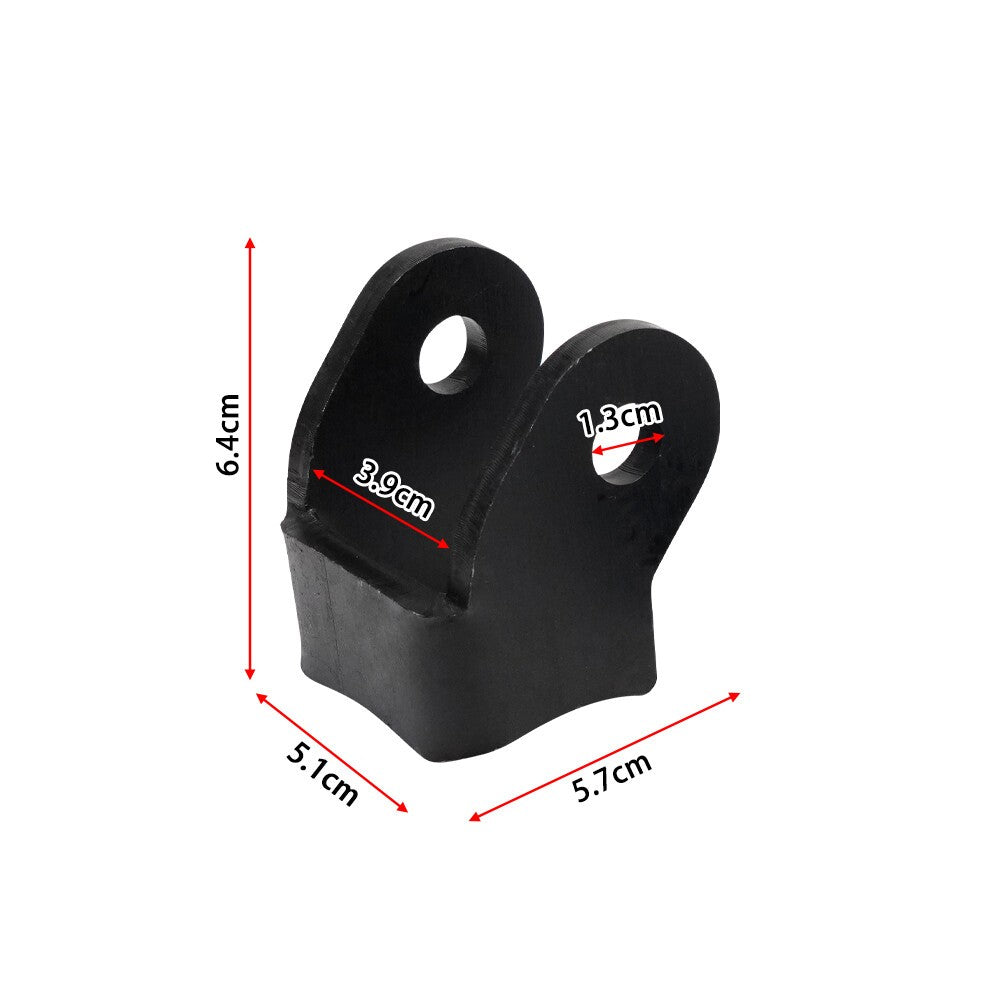 Paired Iron Weld On Shock Bracket Wide Flat Mount R1180 Straight Universal Black