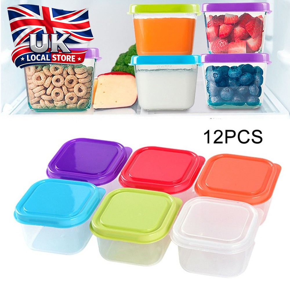 12X Mini Plastic Storage Containers Clear Small Box with Lids Food Storage Pots
