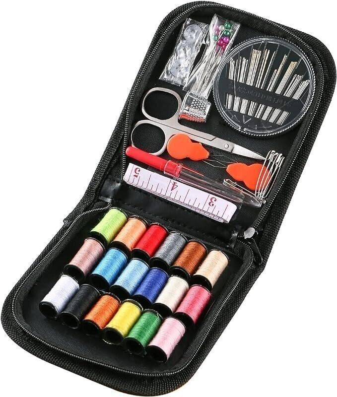 73 PCS Portable Sewing Kit Home Travel Case Needles Thread Scissors Set Box NEW