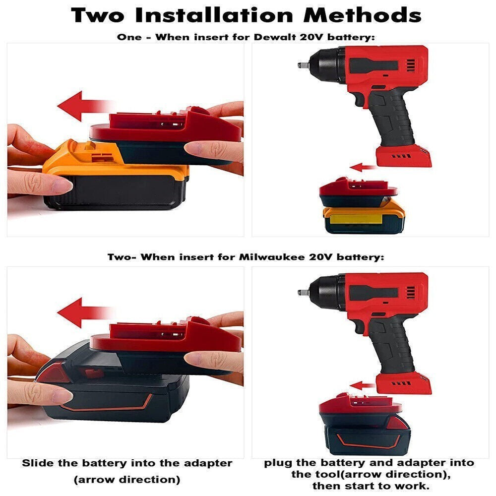 Adapter for Dewalt & Milwaukee Tools 18V Li-ion Battery to Snap-on 18V Cordless
