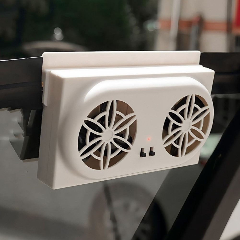 Solar Window Fan for Cars with USB Power for Continuous Air Circulation