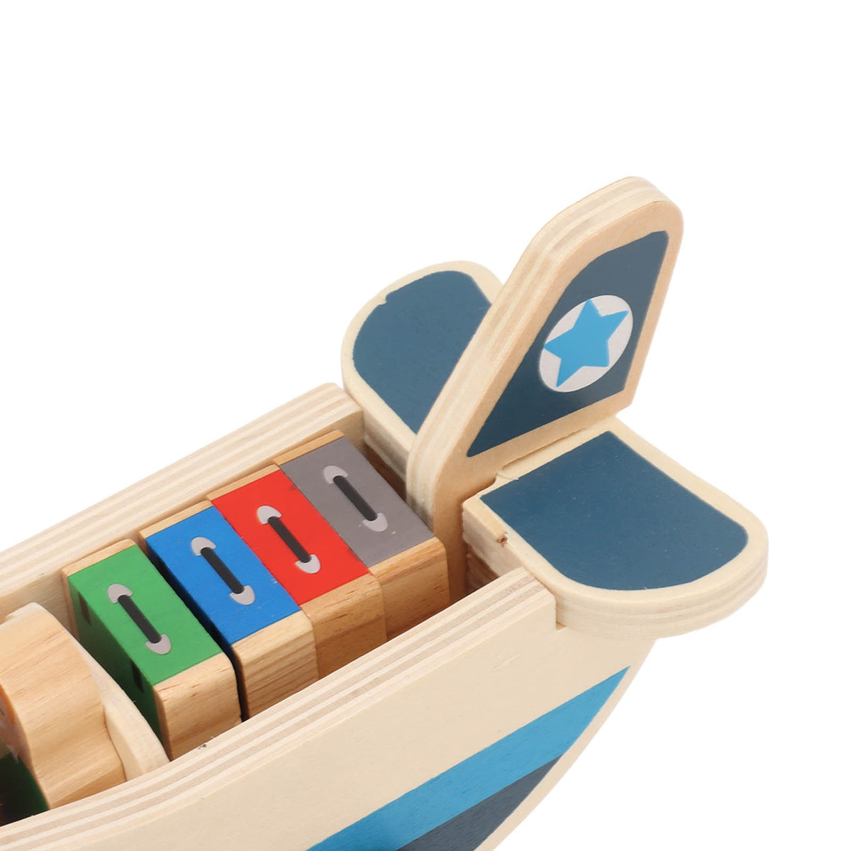 Corrosion Resistant Wooden Plane Toy Set – Suitcase & Building Blocks