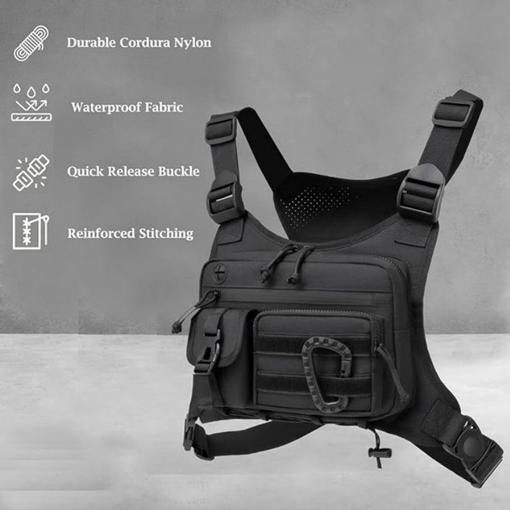Sport Tactical Combat Chest Rig Bag Front Pouch Recon Kit Pack Protective Vest