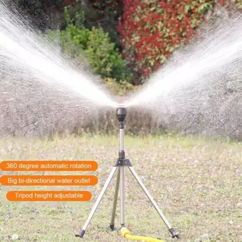 Automatic Rotating Sprinkler W/Tripod 360-Degree Watering Nozzle Garden Tool UK