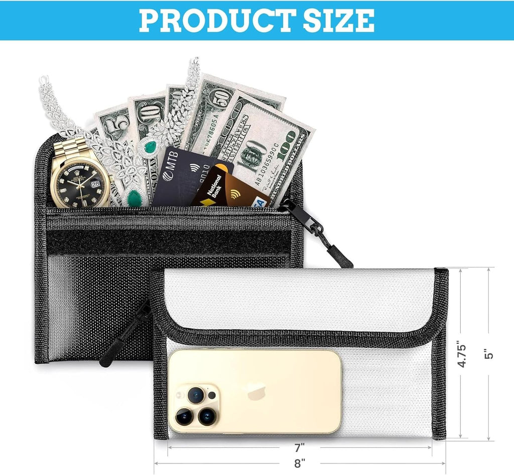 2200℉ Fireproof Money Bag Waterproof Document Envelope File Pouch Safe Cash Box