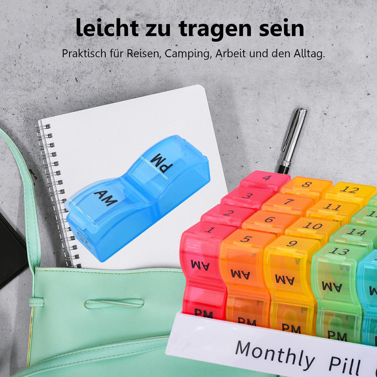 31 Day Pill Box Tablet Medicine Organiser Dispenser Storage Case Monthly Daily