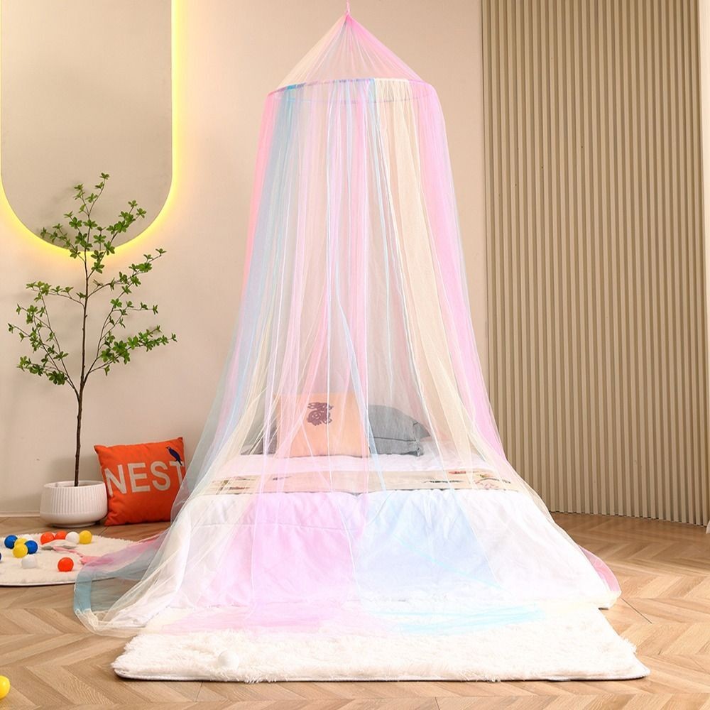 1pc Netting Canopy Bed Canopy Rainbow Color Bed Tent Dome Mosquito Net Summer