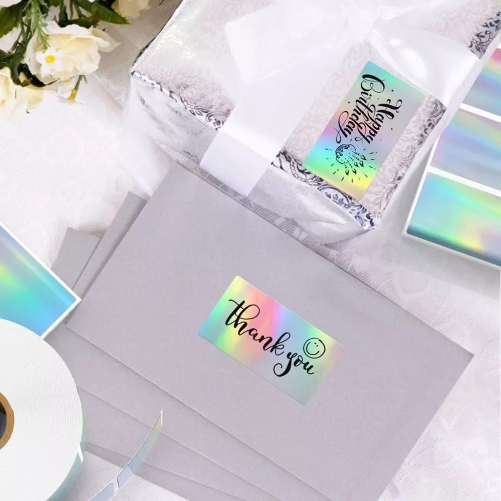 Self-adhesive Wrapping Stickers Holographic Thermal Printer Sticker Name Tag