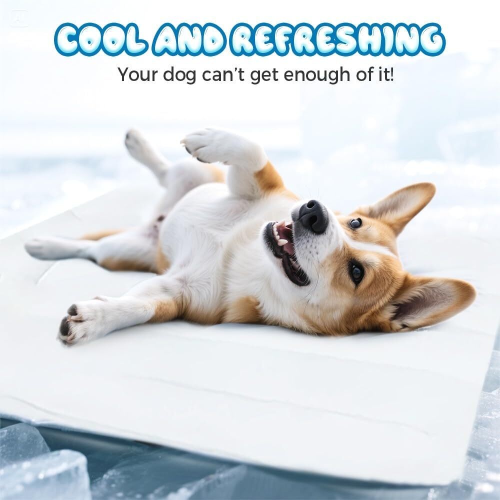 *Dog Cooling Mat, Cool-Touch Ice Silk Pet Cooling Pad for Dogs and Cats.*