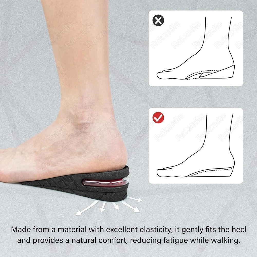 Height Increase Insoles Men Women Invisible Heel Lift Taller Shoe Inserts 2 Pads