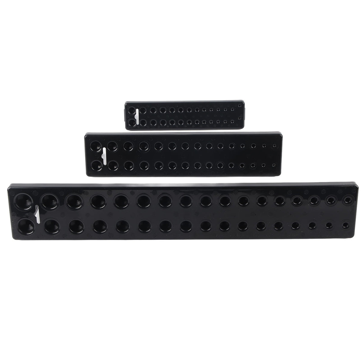 ▷3PCS 1/4in 3/8in 1/2in Socket Holder Organizer Black Storage Set For Toolboxes