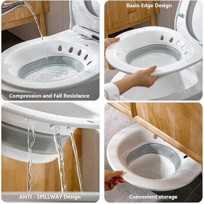 Sitz Bath for Hemorrhoids & Postpartum Care with Flusher Toilet Soaking Basin uk
