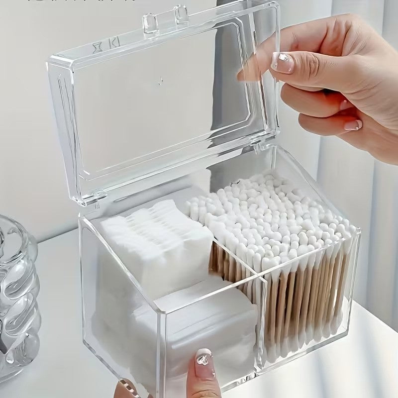 3 Compartment Clear Storage Box Organizer for Makeup Wipes & Skincare Essentials