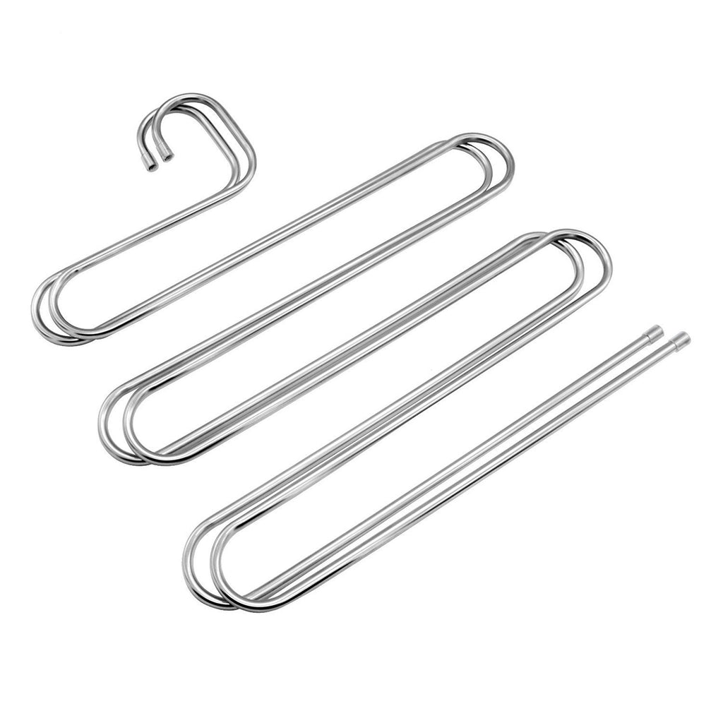 3X Space Saver Clothes Pants Trouser Hanger Multi Layer Storage Closet Organizer