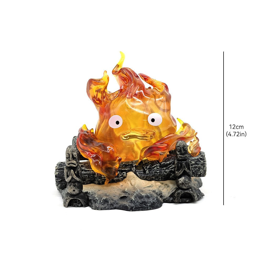 Anime Howl's Moving Castle Calcifer Resin Statue  Led Collection Xmas Gift 2026