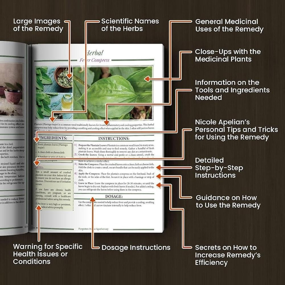 For Hardcover Herbal Healing Book Featuring 250 Natural Remedies for Health