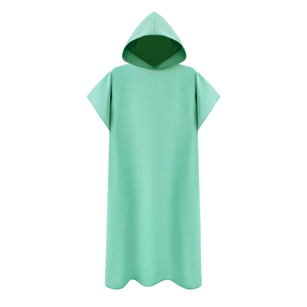Men Women Changing Robe Beach Towel Bath Hooded Quick Dry Poncho Bathrobe