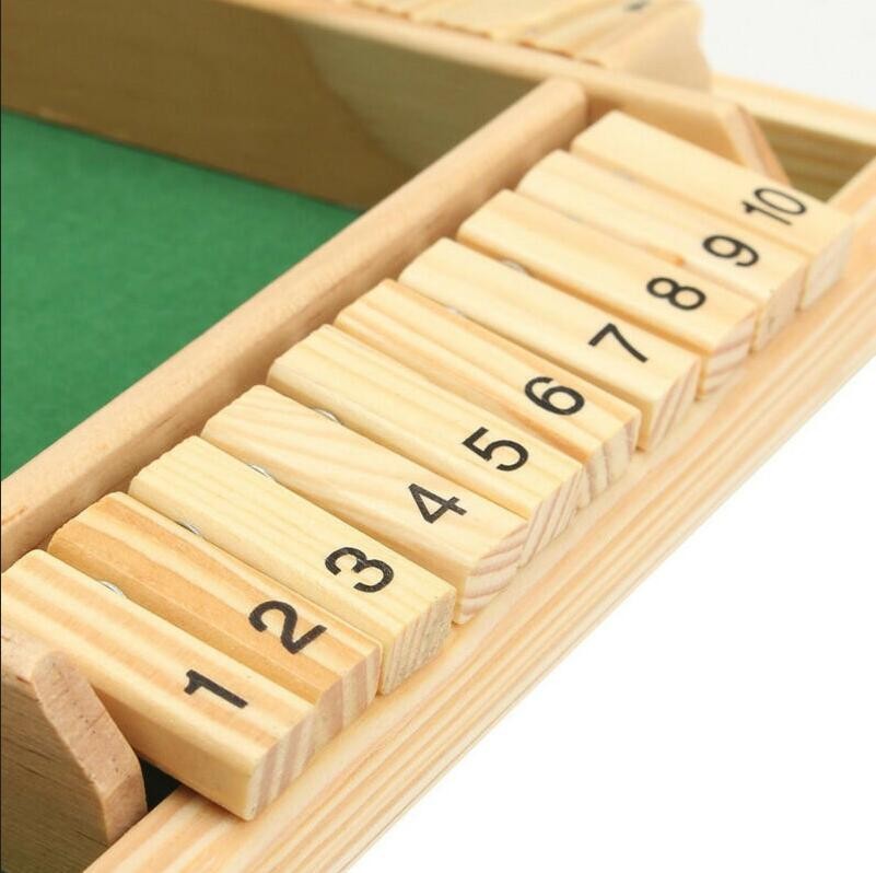 Pub Bar Party Supplies Flaps & Dices Game Wooden Shut The Box Dice Board Game
