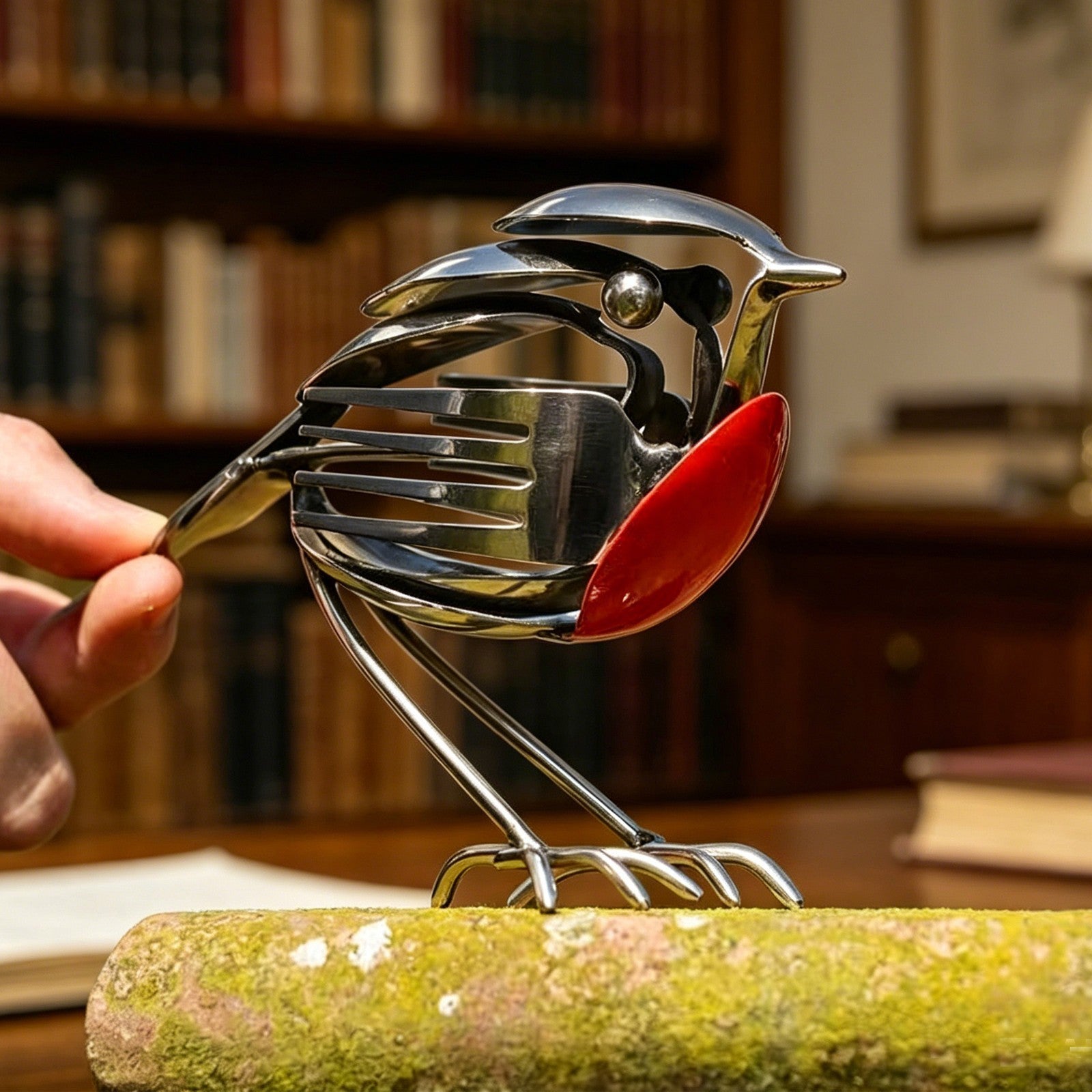Sheremart Hopewings Bird, Robin Scrap Metal Art Sculpture, Metal Art Sculpture