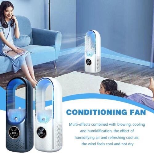 Natural  Air 6 Speed Silent Timer Air Conditioner Cooler Leafless Electric Fan