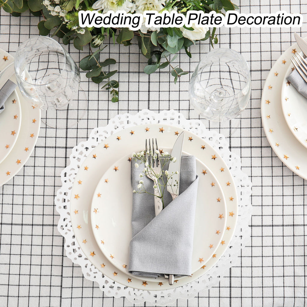 500 Pcs White Lace Paper Doilies 6.5 Inch Round Tableware Disposable Paper