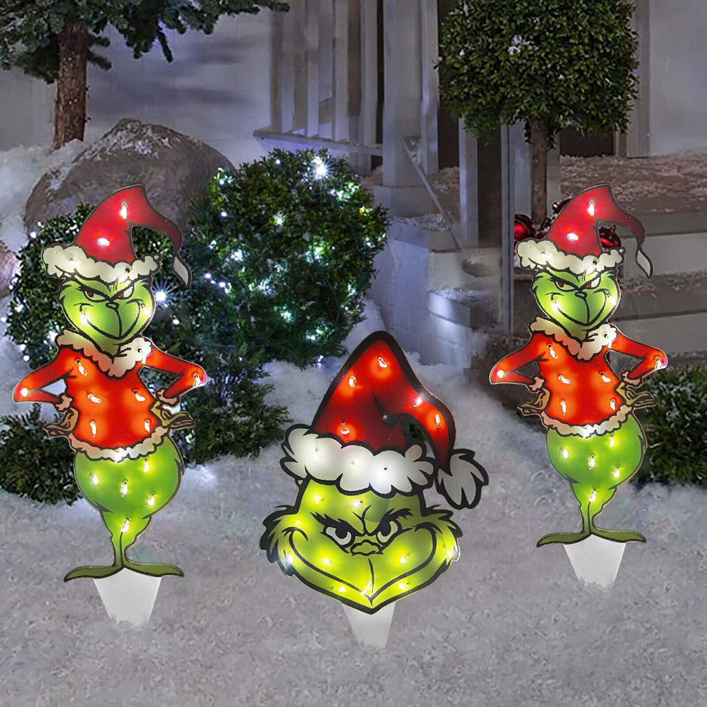 Christmas LED Light Up Grinch Figure Outdoor Xmas Ornaments
