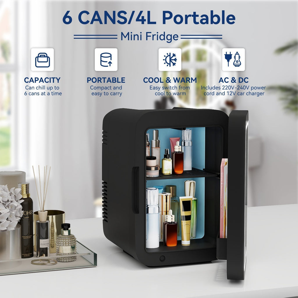4L Mini Portable Fridge Cooler Warmer Table Top Ice Box For Car Home Use
